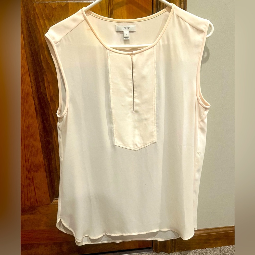 J Crew size 6 blush sleeveless blouse